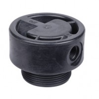 树脂桶二通阀/2.5寸黑二通手动头1寸接口 中心管净水配件