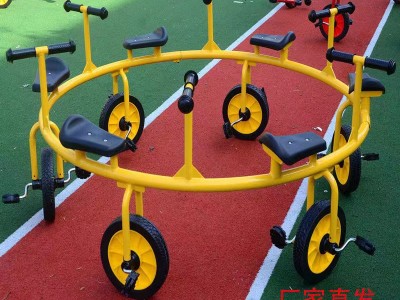 幼儿园转转车大型儿童轨道脚踏六人协力旋转车游乐场多人自行车