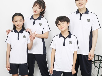 哈罗博伦夏季新款上海中学校服供应短袖POLO衫